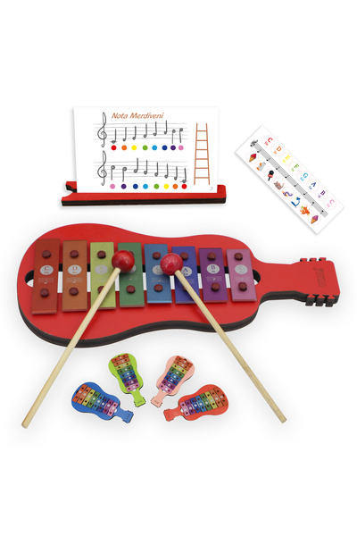 JWIN Mt-g08 Nota Öğretici Metalofon - Kırmızı