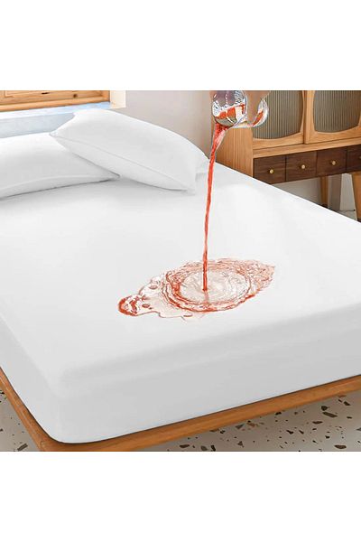 Setekshome Προστατευτικό στρώματος στρώματος με Micro Fitted Full Edge Water Liquid Proof Λευκό