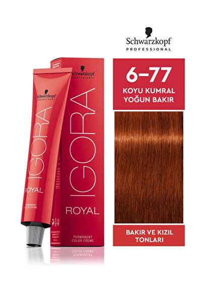 Schwarzkopf Igora Royal 6-77 Koyu Kumral Yoğun Bakır Saç Boyası 60ml