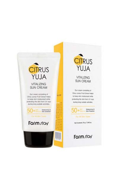 Farmstay Citrus Yuja Vitalizing Sun Cream - Sunscreen with Vitamin C SPF 50