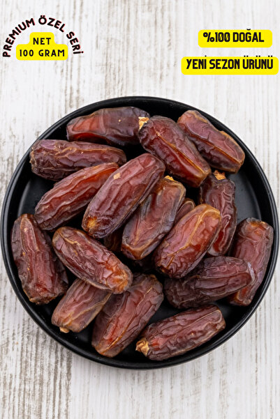 KAJUNUTS Premium Gurme Serisi Jumbo Iri Boy Meşruk Mebrum Lüx Medine Hurması %100 Taze Lezzetli (Net 100Gr)