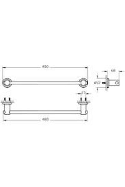VitrA Long Chrome Towel Holder - Ilia