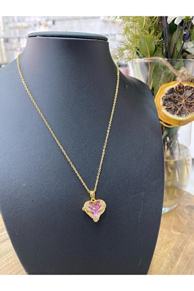 URAS BAG Women's Steel Ocean Heart Model Heart Necklace