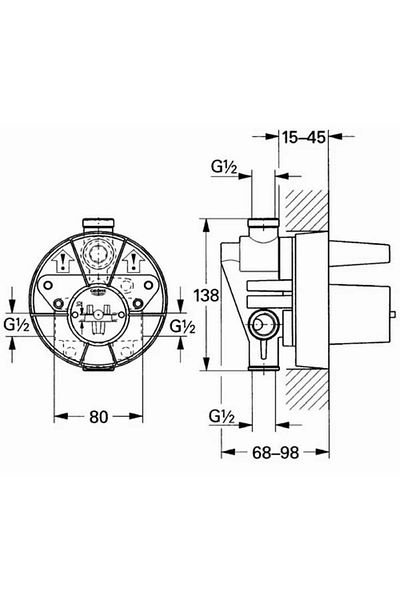 Grohe Built-in Bathroom Shower Faucet Inner Body33961000
