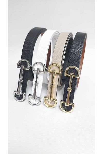Kemerix Set of 4 Women's Thin Belt - Reversible