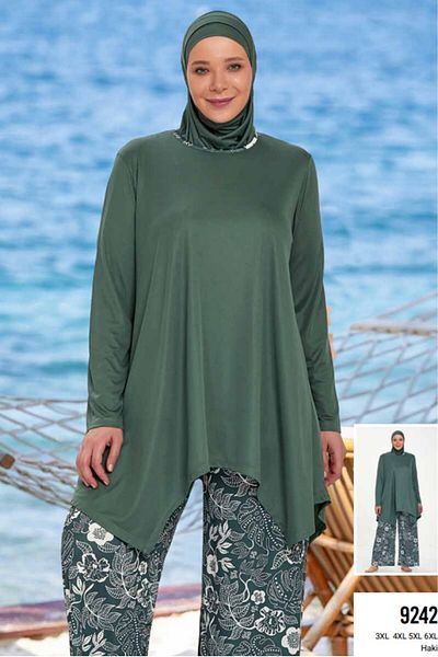 ROZAMAY Women's Lycra Full Covered Hijab Swimsuit 9242