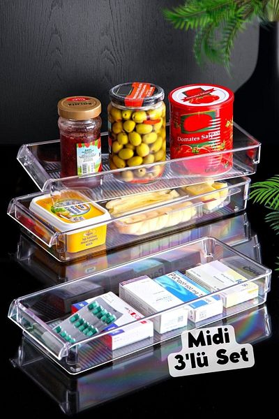 Nandy Home Midi New Clear Organizer Ψυγείου & Ντουλάπας 3 Τεμάχια