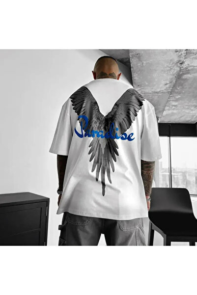 Keywest Unisex raj veće veličine Štampano Pamuk Oversize kroj T-shirt - okrug...