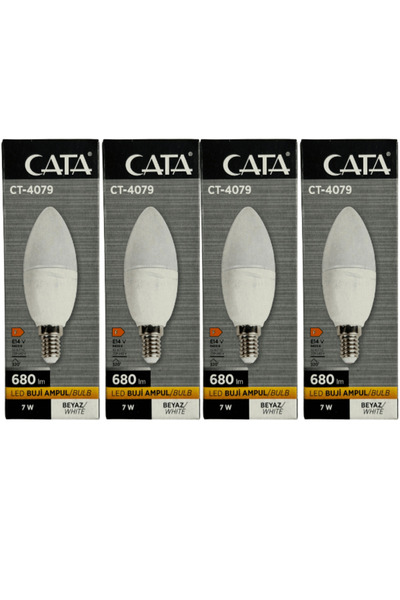 Cata CT-4079 7W 6400K (Beyaz Işık) E14 Duylu Led Buji Ampul (4 Adet)