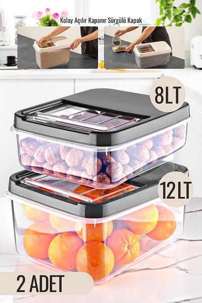 Nandy Home Set of 2 Multibox Multi-Purpose Food, Pulses and Soil Storage Container