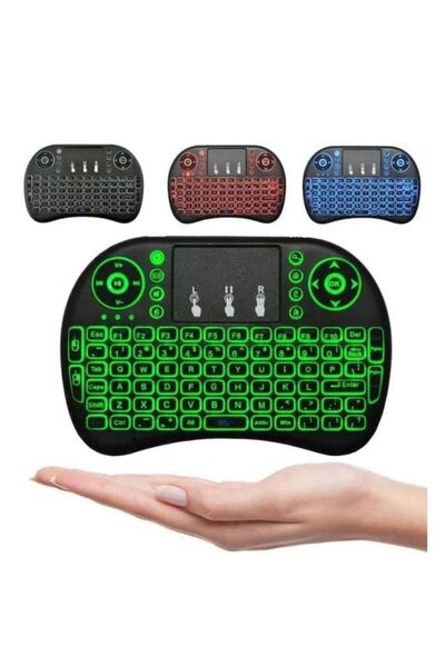 newdaki IŞIKLI  KABLOSUZ 2,4G WİRELESS MİNİ TOUCHPAD  MULTİ MEDYA KLAVYE