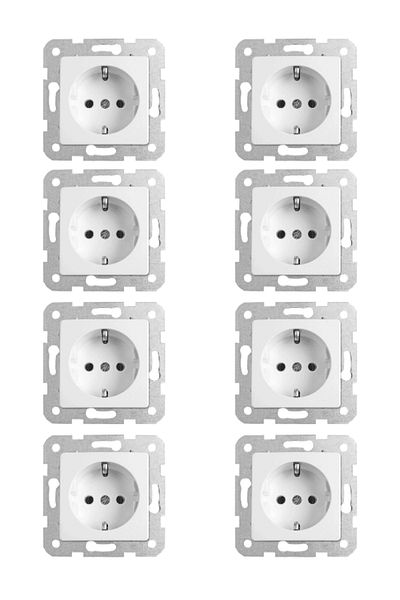VİKO Viko Linnera Grounded Socket White (Frame Included)90440008 (8 Pieces)