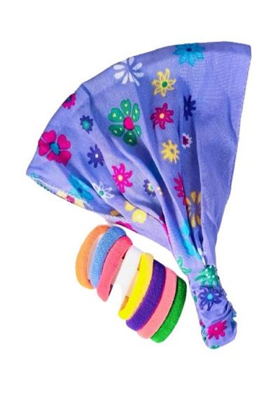 BERG - Bandana de par cu model si set de 8 agrafe de par pentru prosoape