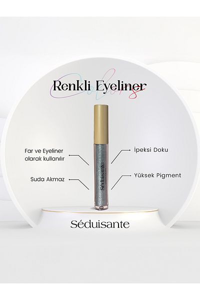 séduisante Simli Gümüş Renkli Eyeliner Ve Far