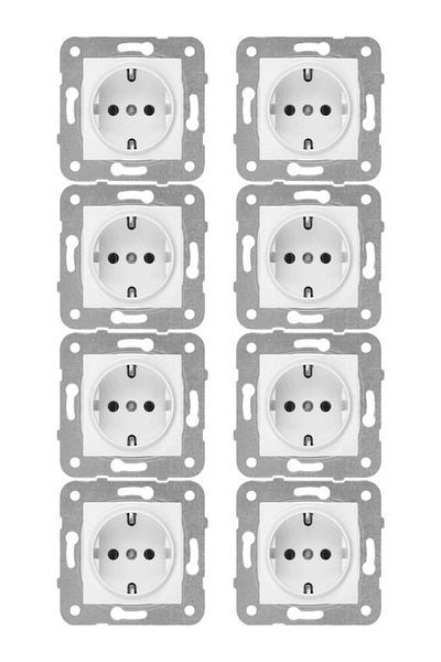 VİKO Viko Karre Grounded Socket White (Frame Included)90967008 (8 Pieces)