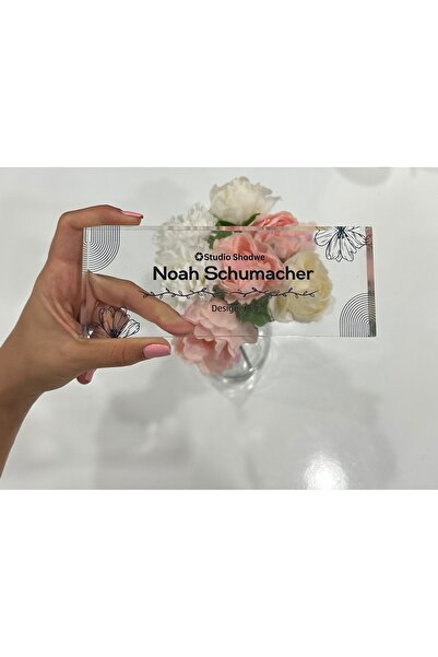 Gold Garden Flowers Pleksi(AKRİLİK)masa Isimliği,kişiselleştirilmiş,farklı,iş,ofis,terfi,doktor,avukat,müdür Hediyesi