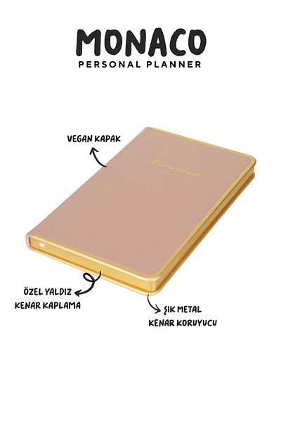 Victoria's Journals Monaco Vegan Δερμάτινο Σκληρό Εξώφυλλο Planner Notebook, 100 gr Ivory Paper. 192 Σελίδες, 13x21 εκ.