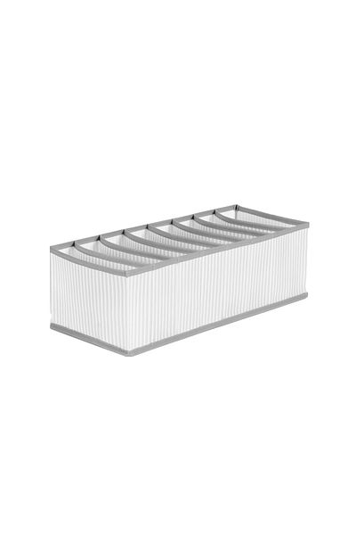 Ocean Home Textile 8 Compartment Gray Striped Cabinet Drawer Inside Accordion Type Folding Laundry Organizer