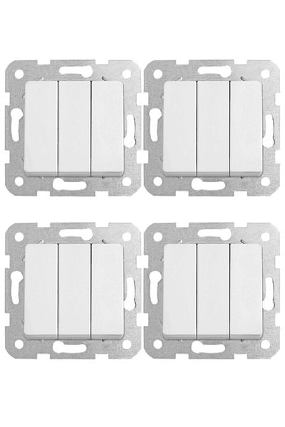VİKO Viko Linnera Triple Switch White90440068 (Frame Included) (4 Pieces)