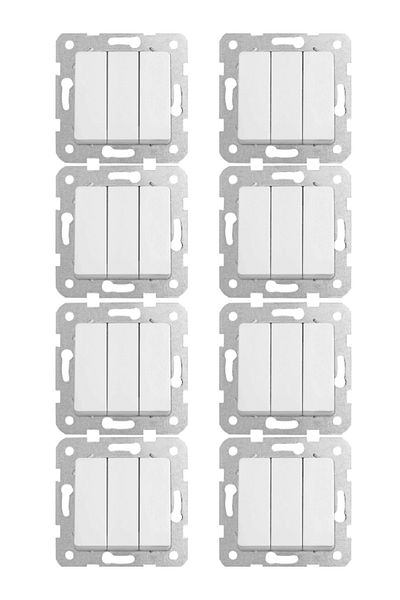 VİKO Viko Linnera Triple Switch White90440068 (Frame Included) (8 Pieces)
