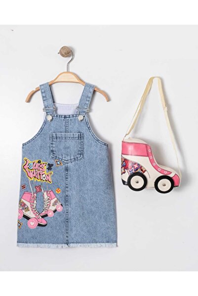 Fatma Kına Fenomen Kids Kot Salopet Elbise