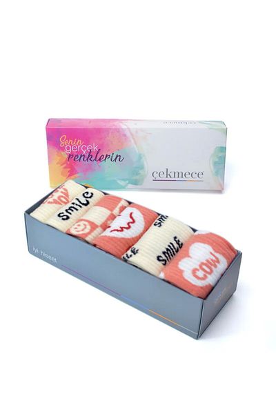 Çekmece Unisex 6-Piece Patterned College Socks New Season