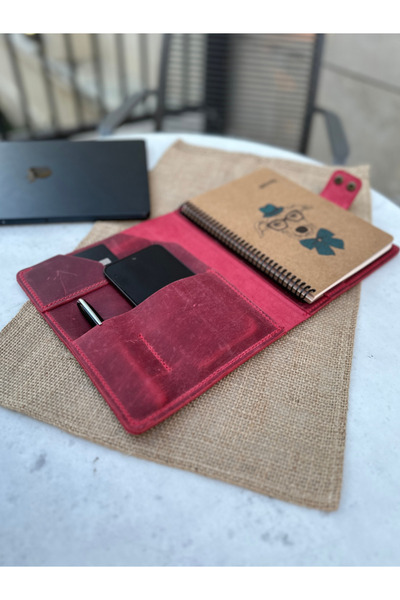 Leather Anatolia Hakiki Deri El Yapımı A5 Defter Kılıfı, Deri Ajanda Çantası,...