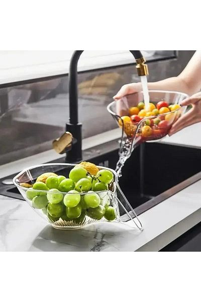 Pazarika 2 Pieces Practical Kitchen Strainer - Fruit and Vegetable Washable