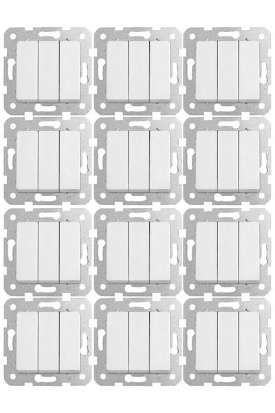VİKO Viko Linnera Triple Switch White90440068 (Frame Included) (12 Pieces)