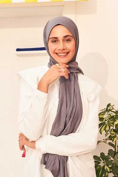 kay Modakaşmir Combed Shawl Dark Gray