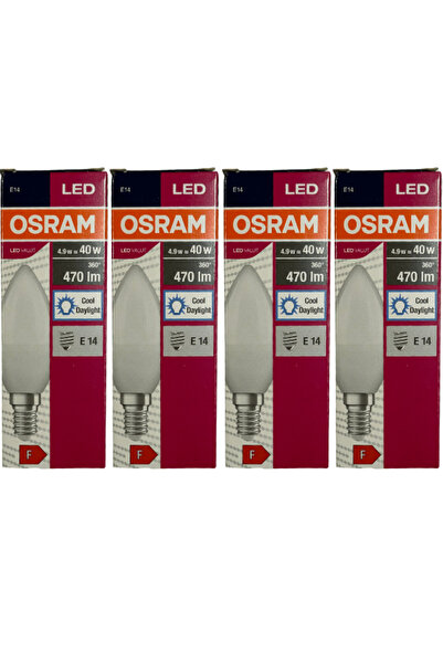 Osram 4,9W (40W) 6400K (Beyaz Işık) E14 Duylu Led Ampul (4 Adet)