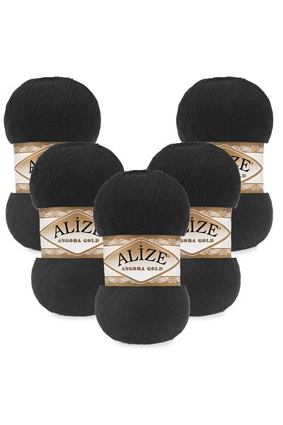 Alize Angora Gold 5-pack 060 Μαύρο νήμα πλεξίματος χειρός