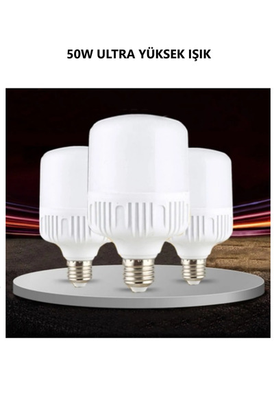 luxshome 50W Büyük Boy Yüksek Lümen Işık Torch Ampül Salon Mutfak Balkon Bany...