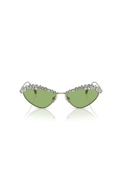 Swarovski SWE70094018/255 Women's Sunglasses Green Metal Frame Green Lens UV400
