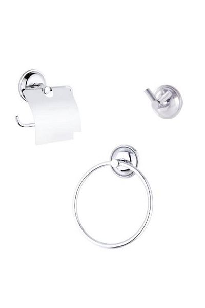 Gürçay Pisa 3-Piece Bathroom Accessory Set Chrome