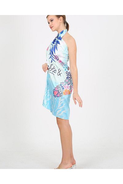 Tight Lady High Quality Digital Print Mixed Pattern Beach Pareo Non-Showing Glossy Fabric - 95cm*145cm
