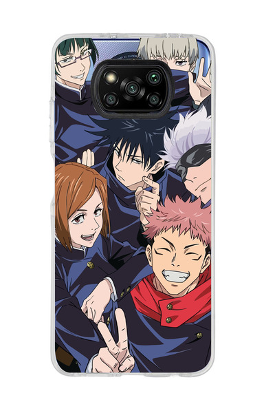 Magic Ring Poco X3 Pro / X3 NFC Uyumlu Jujutsu Kaisen Tasarımlı Şeffaf Telefo...