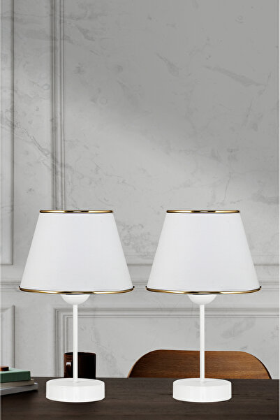 Emg DesiGn Kumaş Başlıklı 3 Katlı Modern Avize ve 2 Adet Abajur Set Yatak Odası Çocuk Odası Salon Mutfak Hol