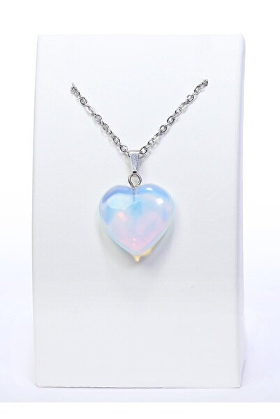 DOĞAL TAŞ CENNETİ Copy - Heart Cut Moonstone Necklace