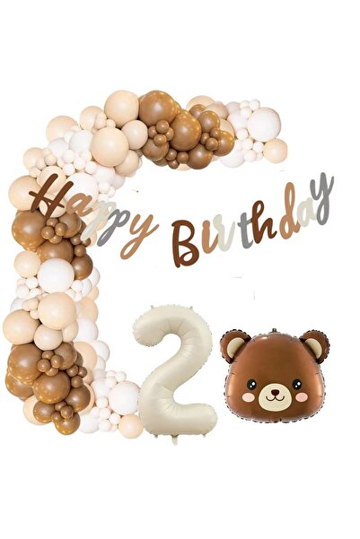 BİDOLUMUTLULUK Bear Foil Balloon Concept Birthday Celebration Party Entertain...