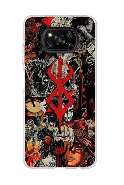 Magic Ring Poco X3 Pro / X3 NFC Uyumlu Berserk Tasarımlı Şeffaf Telefon Kılıfı