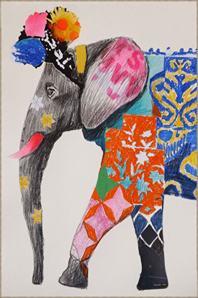 Rugs Modern Halı Karışık Renk Temalı ve Fil Desenli Halı 3715