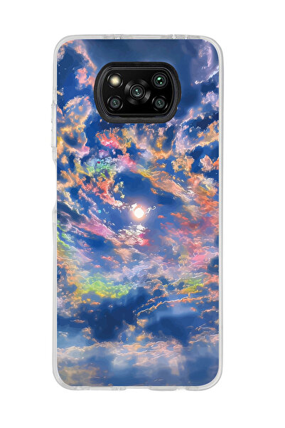 Magic Ring Poco X3 Pro / X3 NFC Uyumlu Gökyüzü Manzaralı Tasarımlı Şeffaf Tel...