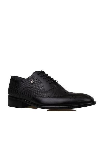 Fosco Black Laser Cut Neolit Men's Classic Shoes