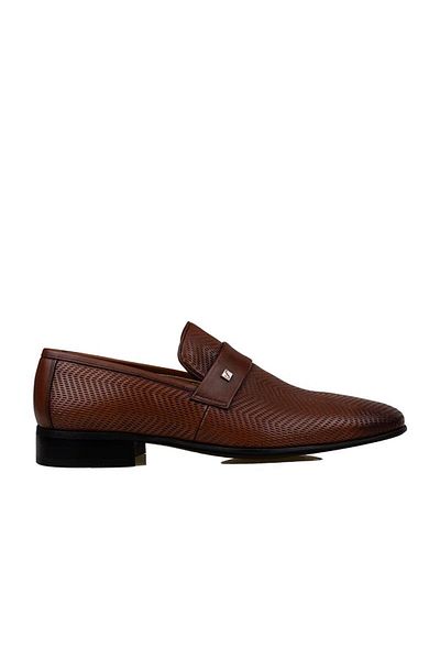 Fosco Ανδρικά κλασικά παπούτσια Tan Laceless Laser Printed