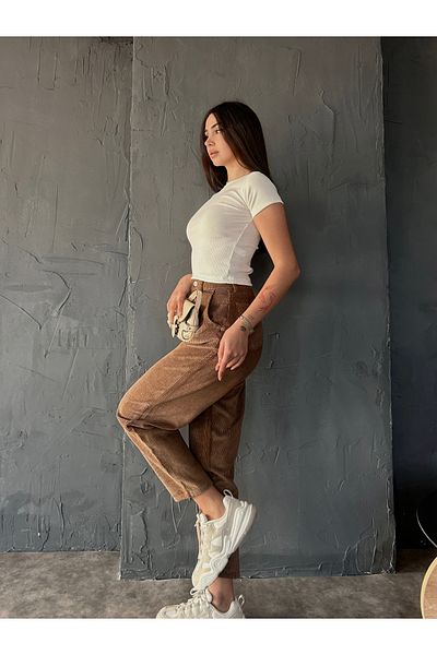 Fav Style Women's Crew Neck Short Sleeve Camisole Crop Blouse Ecru