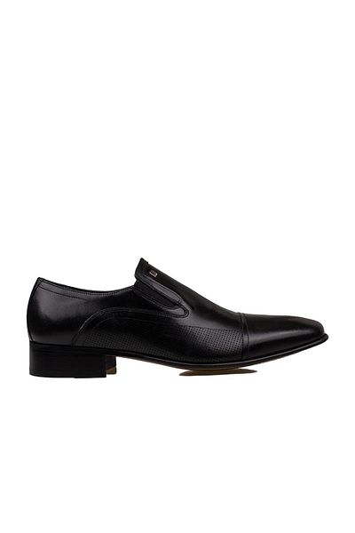 Fosco Black Genuine Leather Neolit Special Production Classic Shoes