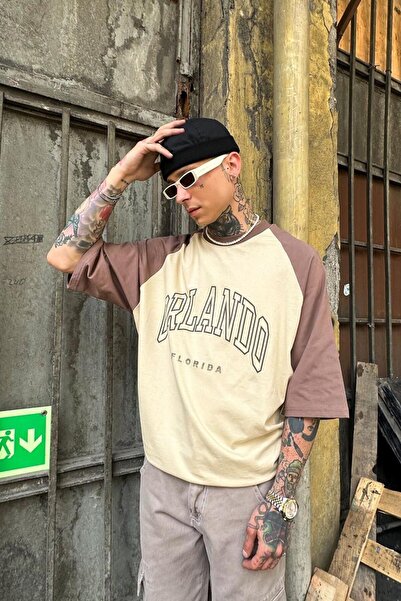 MARECASH Κρεμ δίχρωμο μπλουζάκι Orlando PM oversized