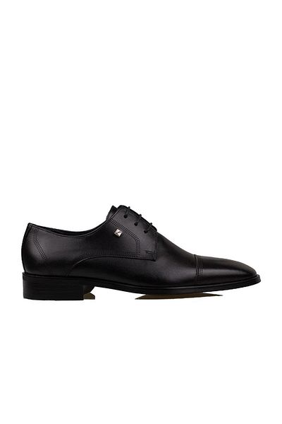 Fosco Black Lace-Up Genuine Leather Neolit Men's Classic Shoes