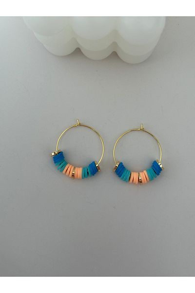 HERCY Colorful Fimo Beaded Mini Hoop Earrings